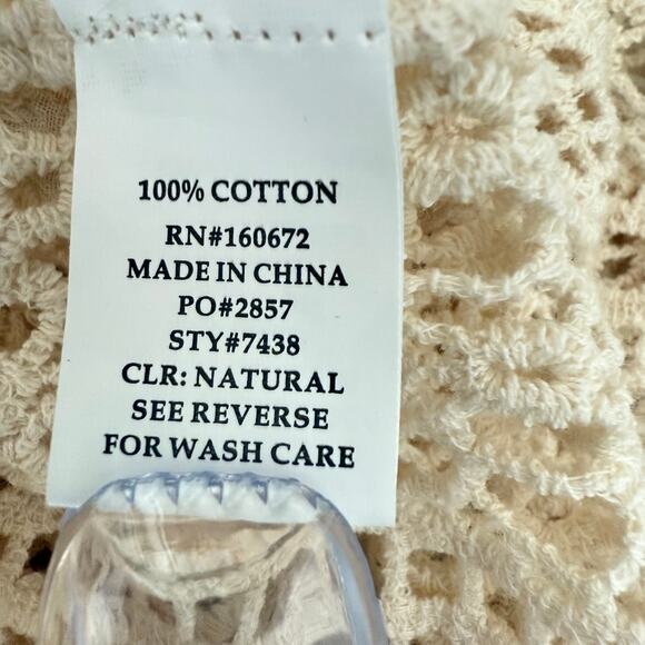 Spiaggia Dolce Open Crochet Tunic Top Women’s L Casual Coastal Beach Boho - Picture 5 of 6